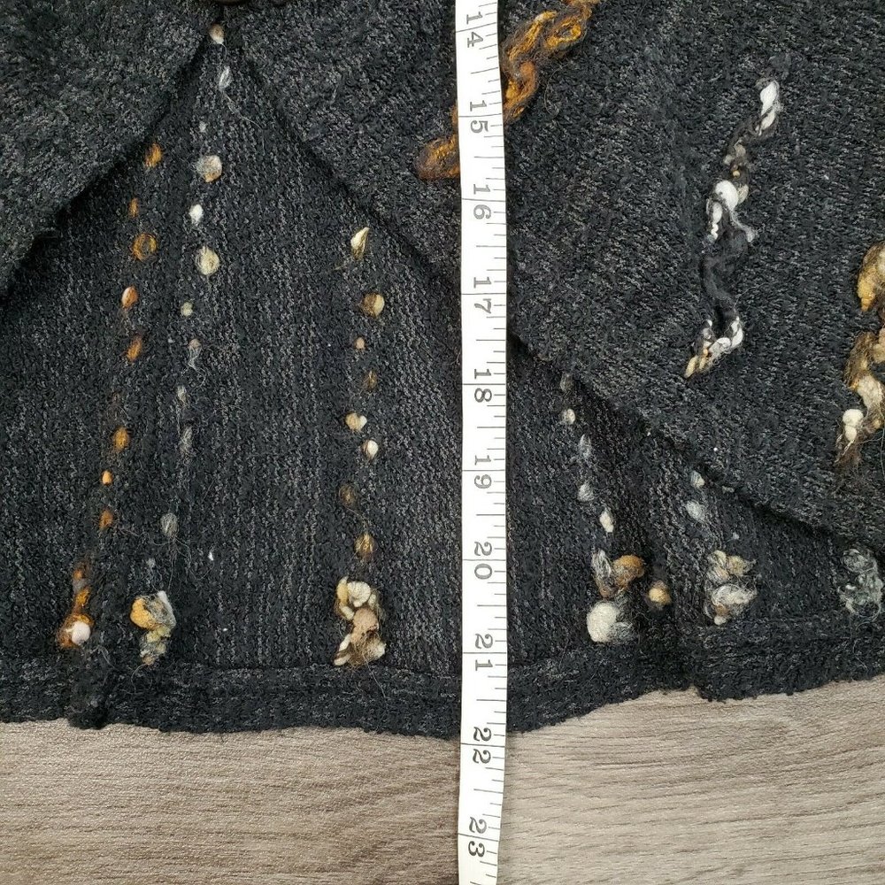CURIO Small Wool Mohair Angora Sleeveless Knit Draped Women's Cardigan Sweater - Picture 12 of 12